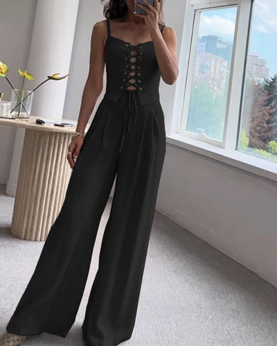Korset Couture | Bijpassende set van korset en broek aan de voorkant