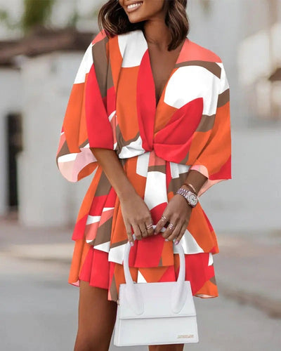 Aliny|  Comfortabele Zomerjurk met Bloemenprint