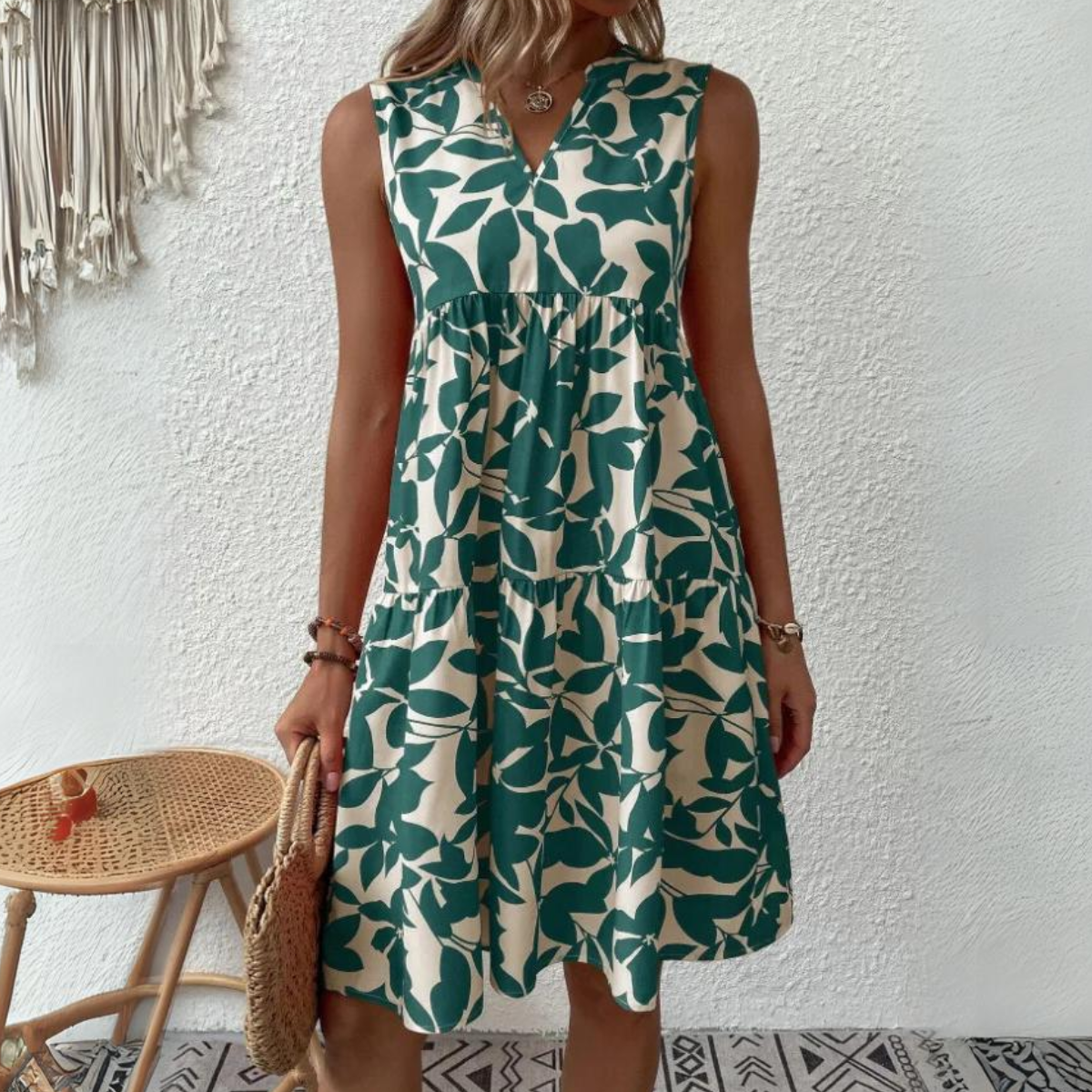 AmalfiCharm | Amalfi A Line Tank Dress met ruches