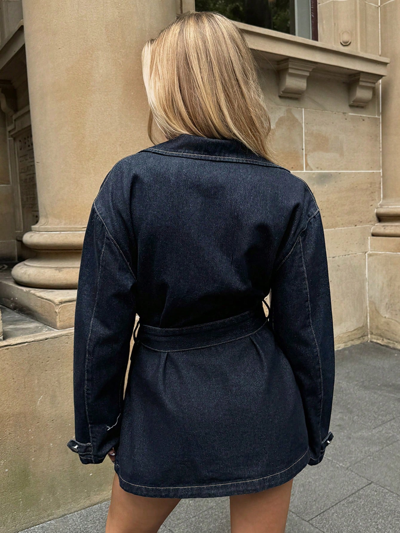 Forever 21 Herfst- en winterkleding voor dames, zwart bule denimjack/kerstoutfits/nieuwjaarsoutfit/vakantiefeestkleding voor dames/zwart bule jas/vakantieoutfits/ nieuwjaars/losse jas/jas met lange mouwen/oudejaarsavondoutfit/nieuwjaarsoutfit/kerstfeestkl