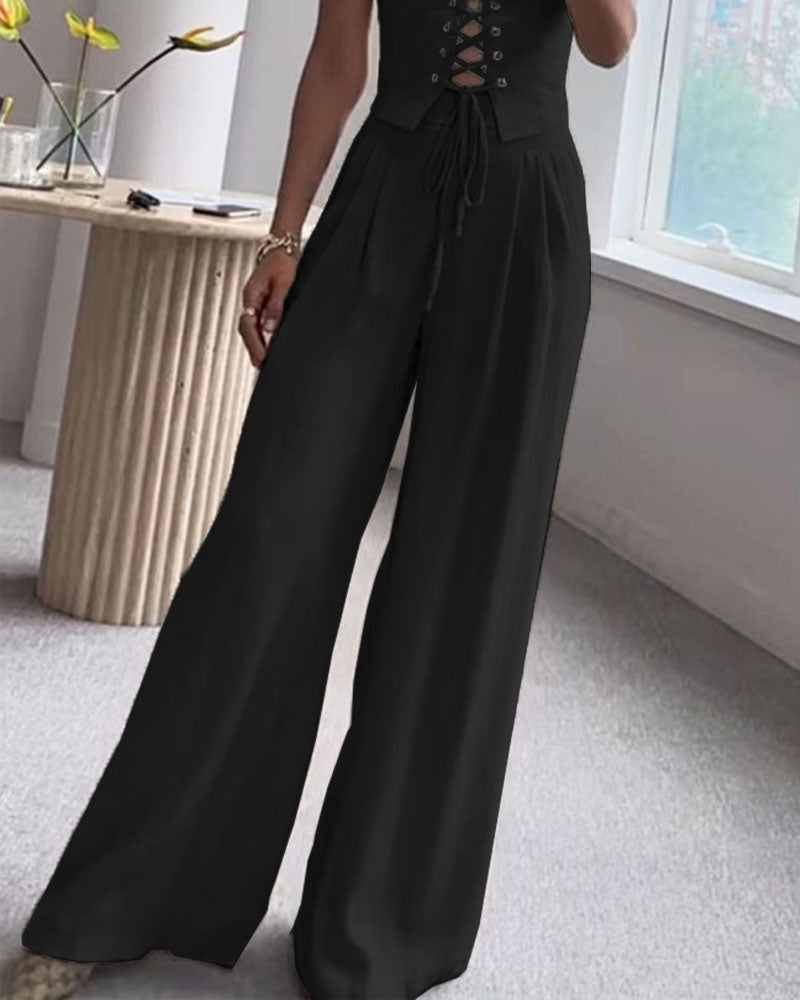 Korset Couture | Bijpassende set van korset en broek aan de voorkant
