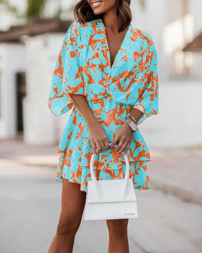 Aliny|  Comfortabele Zomerjurk met Bloemenprint