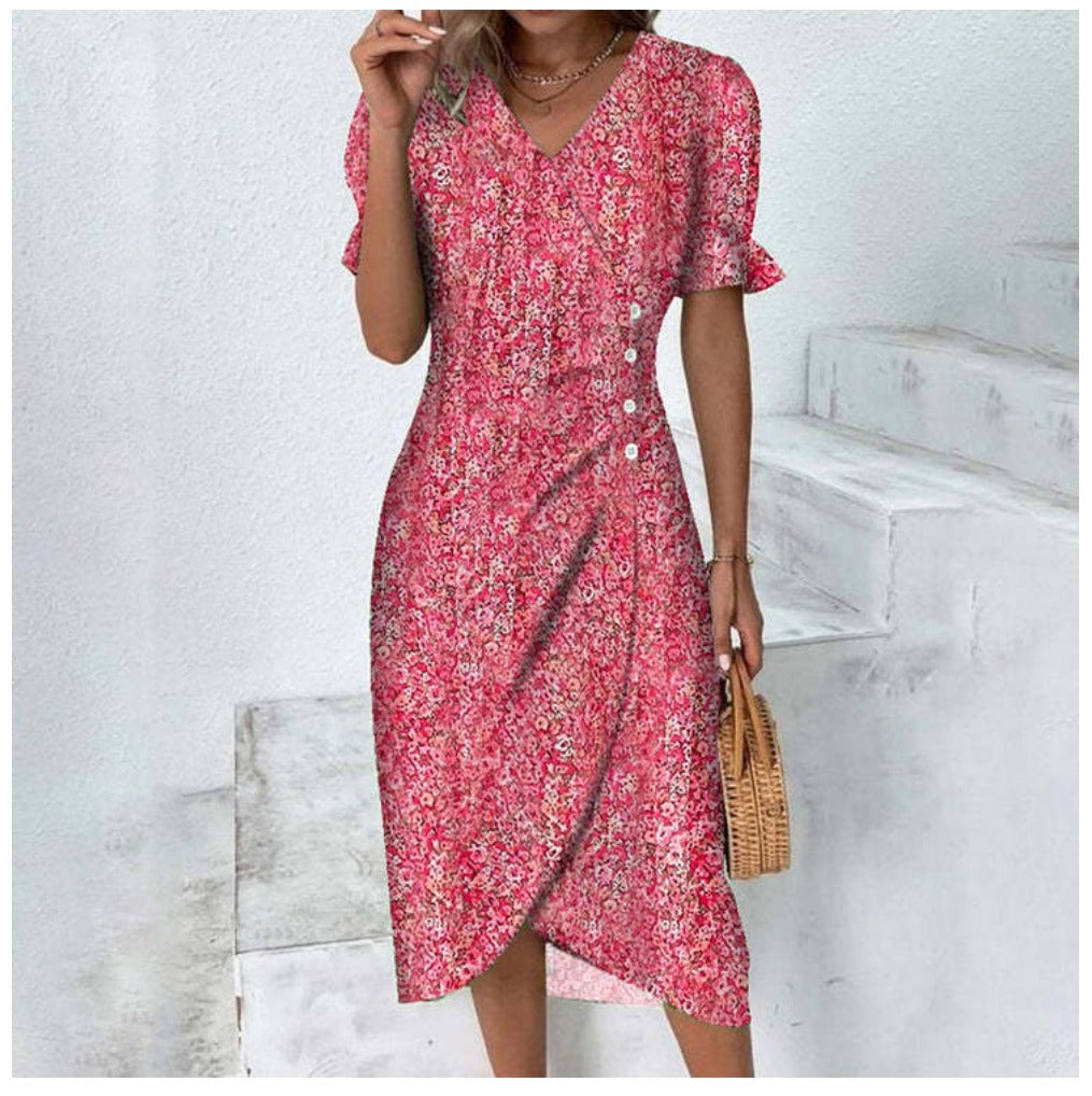 Botanical Bliss™ | Short Sleeve Dress with Floral Print