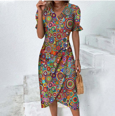 Botanical Bliss™ | Short Sleeve Dress with Floral Print