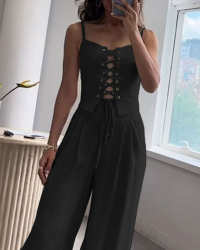 Korset Couture | Bijpassende set van korset en broek aan de voorkant