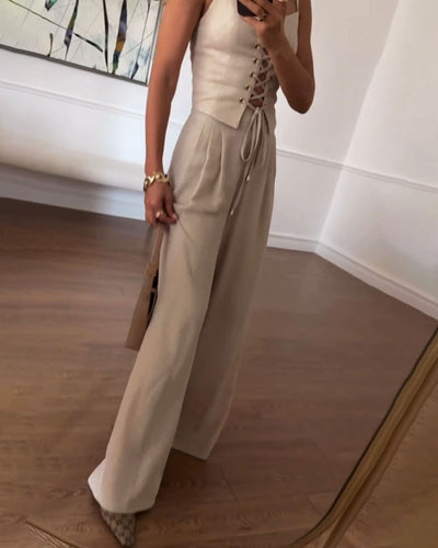 Korset Couture | Bijpassende set van korset en broek aan de voorkant